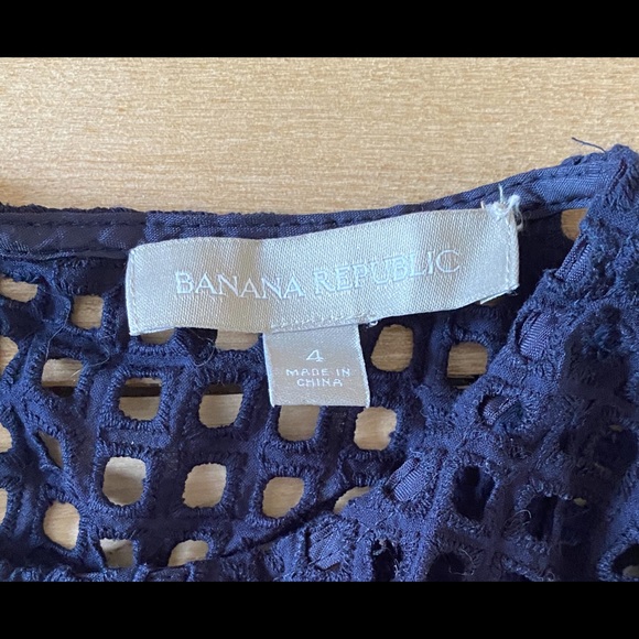 BANANA REPUBLIC navy eyelet dress - Picture 3 of 5